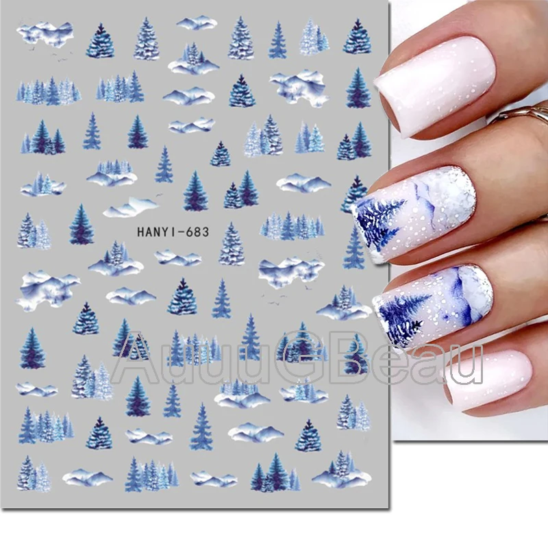 Top Trends: 3d Nail Art Decals Winter Christmas Trees Snowflake Adhesive Sliders Nail Stickers Decoration For Nail Tips Beauty Shoppable Styles