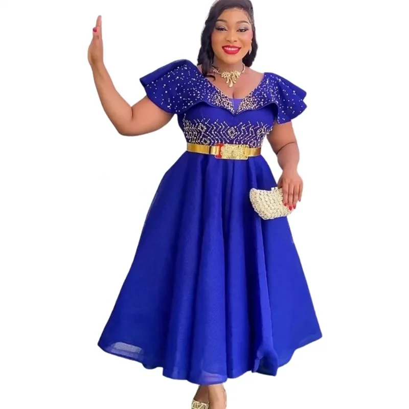 Top Trends: 2024 New African Wedding Party Plus Size Dresses For Women Dashiki Ankara Evening Gown Elegant Turkey Outfit Robe Africa Clothes Shoppable Styles