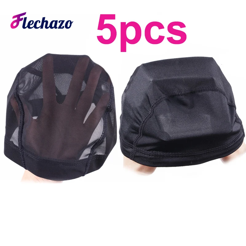 Top Trends: 5 Pcs Durable Dome Wig Cap Breathable Mesh Wig Cap For Making Wigs Black Weaving Cap Elastic Hairnets Wig Caps For Women S M L Shoppable Styles