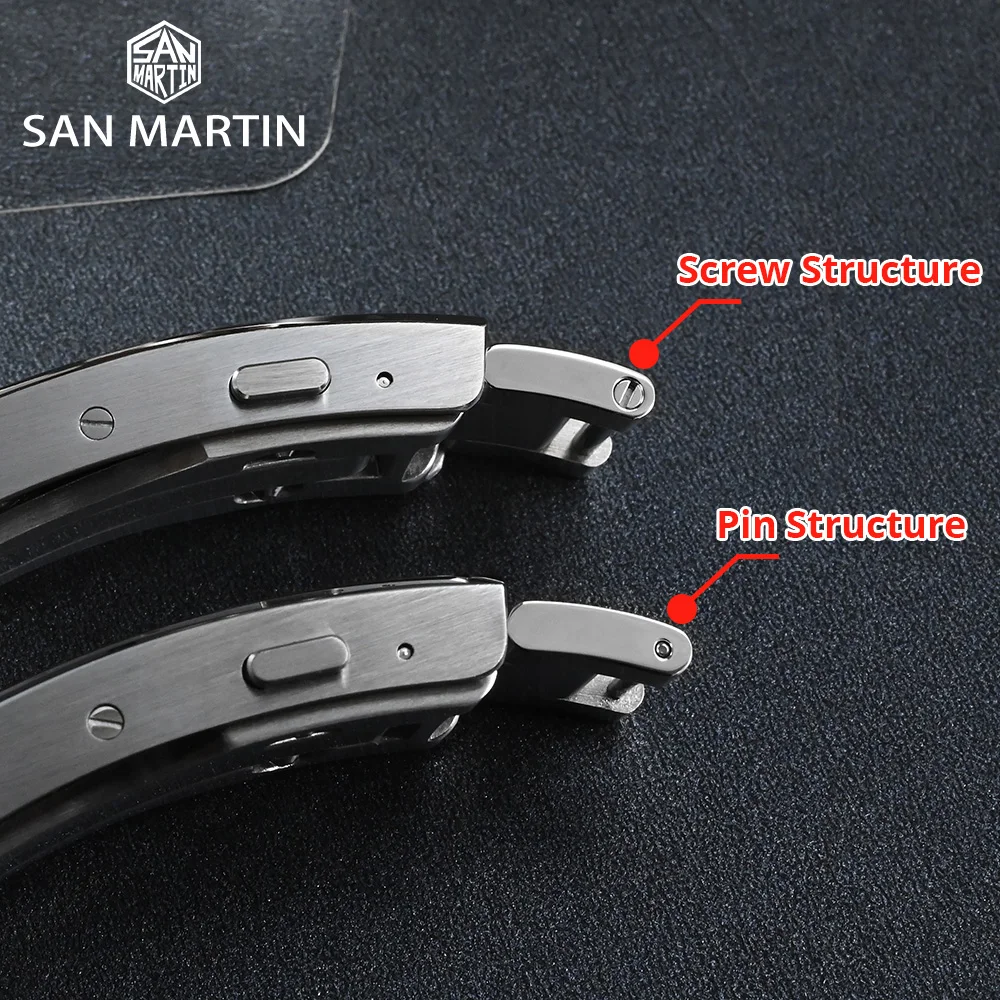 Top Trends: San Martin New Fly Adjustable Clasp Watch Parts Bracelet Clasp For 16mm Specified Model Buckle Folding Clasp Non-universal Shoppable Styles - Image 3