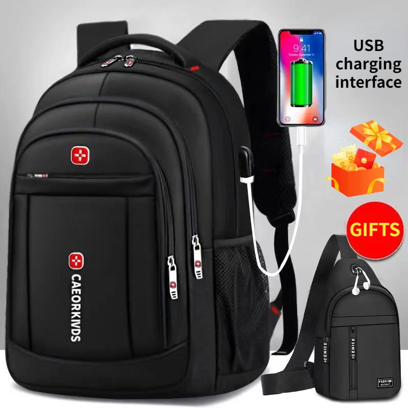 Top Trends: Men&#039;s Backpack 16 Inch USB Interface Computer Backpack Waterproof Oxford Cloth Student Backpack Large Capacity Business Backpack Shoppable Styles