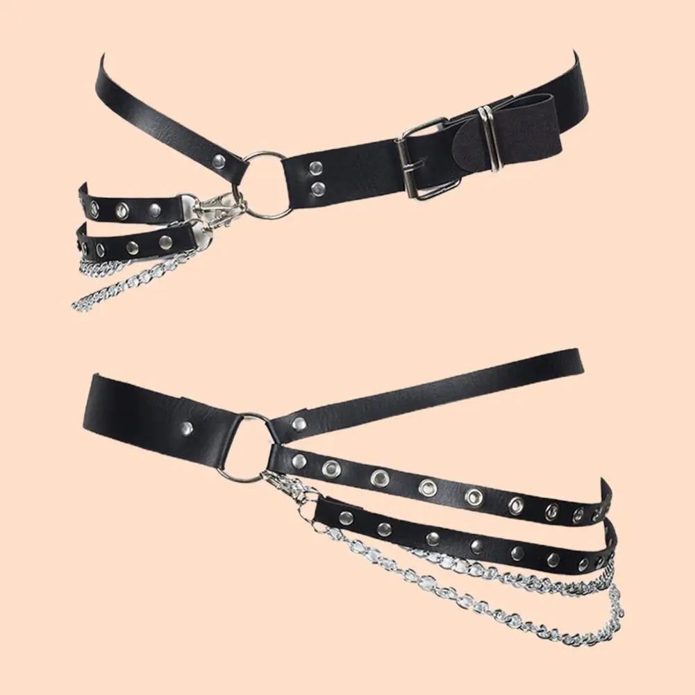 Top Trends: Trendy Women Waistband Faux Leather Lady Club Belt Multi Straps Punk Pants Matching Women Waist Strap Match Clothes Shoppable Styles