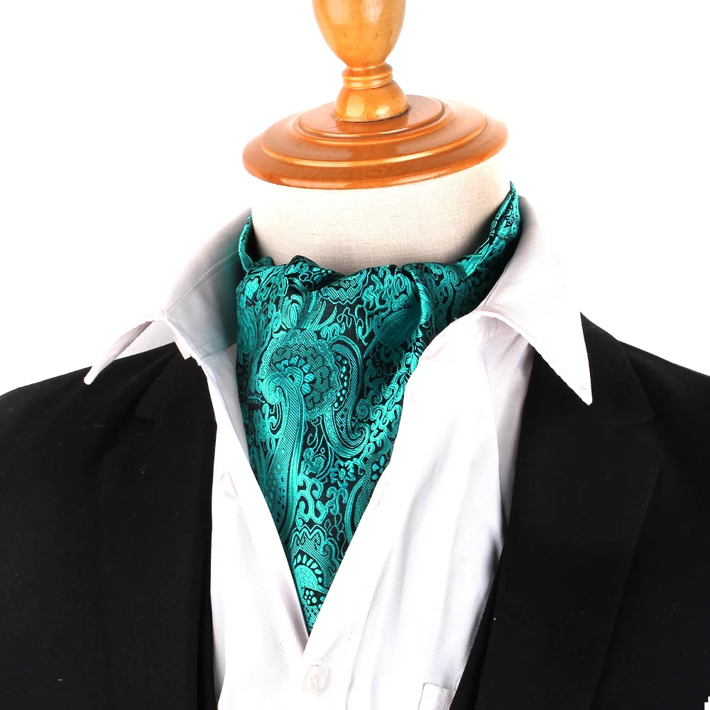 Top Trends: Green Pattern Cashew Tie For Men Wedding Formal Cravat Ascot Scrunch Self British Gentleman Polyester Paisley Neck Tie Luxury Shoppable Styles - Image 2