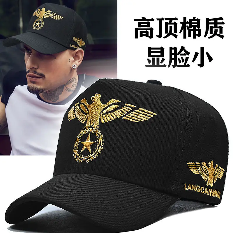 Top Trends: InlnDtor Embroidery High Top European And American Style Wide Brim Baseball Cap Casual Big Head Circumference Men's Cap Shoppable Styles