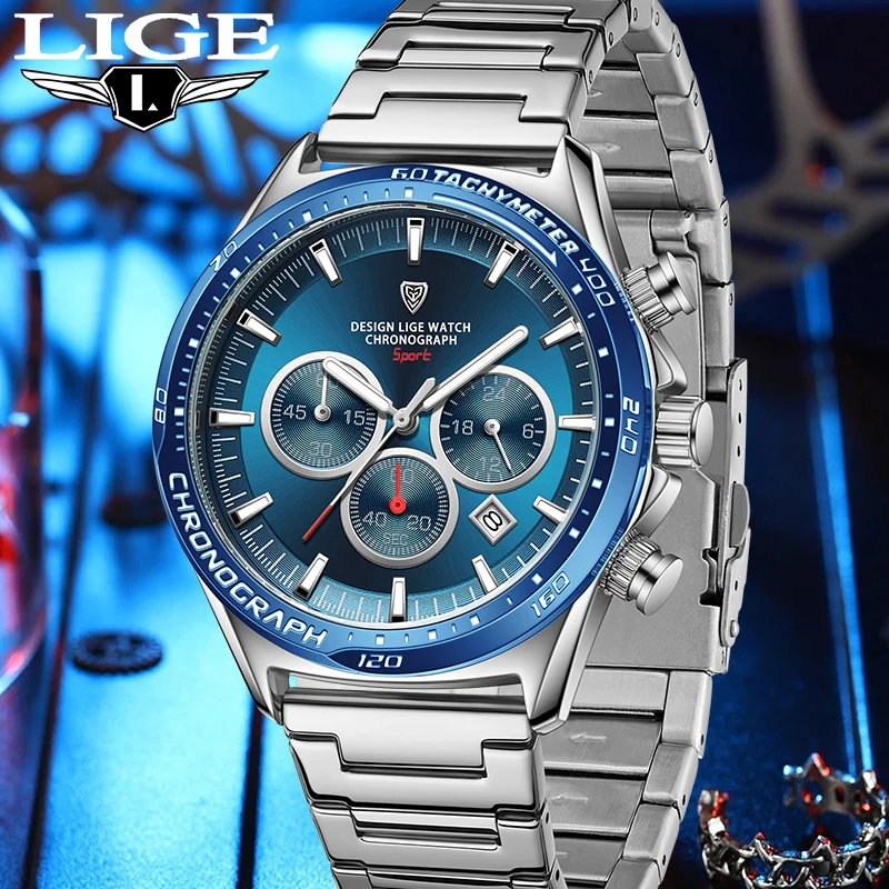 Top Trends: LIGE Unique Design Quartz Men Watch Fashion Luxury 30M Waterproof Lumoinous Watches For Men Calendar Stainless Steel Band Clock Shoppable Styles