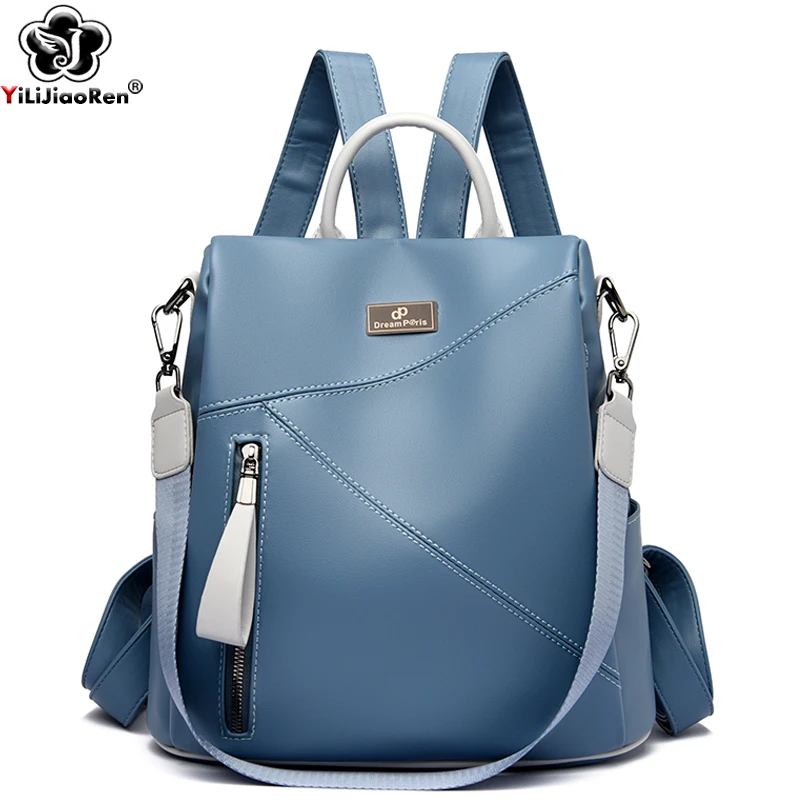 Top Trends: Famous Brand Leather Bagpack For Girls School Bag Fashion Backpack Women Travel Shoulder Bag Designer Daypack Ladies Sac A Dos Shoppable Styles