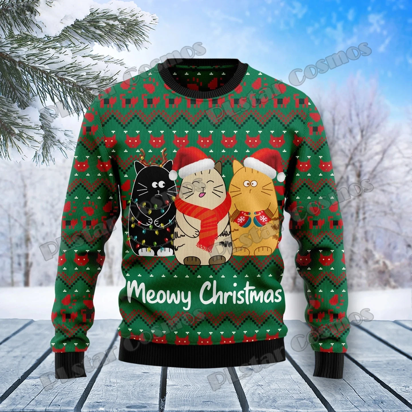 Top Trends: PLstar Cosmos Cat Meowy Christmas 3D Printed Fashion Men's Ugly Christmas Sweater Winter Unisex Casual Knitwear Pullover MYY24 Shoppable Styles