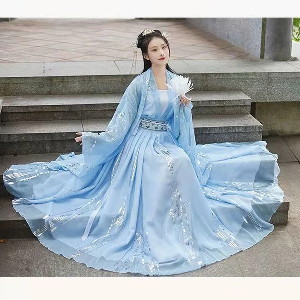 Top Trends: 2023 Traditional Chinese Costumes For Women Hanfu Fairy Dress Folk Dance Vintage Embroidery Princess Outfit Chinese Hanfu Dress Shoppable Styles