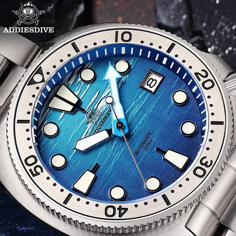 Top Trends: ADDIESDIVE AD2045 NEW Men Mechanical Watch 200m Diving Sapphire Glass Blue Luminous Automatic Watch NH35 Relogios Masculino Shoppable Styles