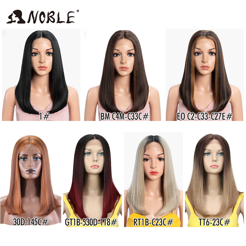 Top Trends: Noble Short Bob Wig Synthetic Lace Frong Wig Staight Bob Wig Baby Hair Wigs For Women Synthetic Hair Lace Wig Heat Resistant Wig Shoppable Styles - Image 2