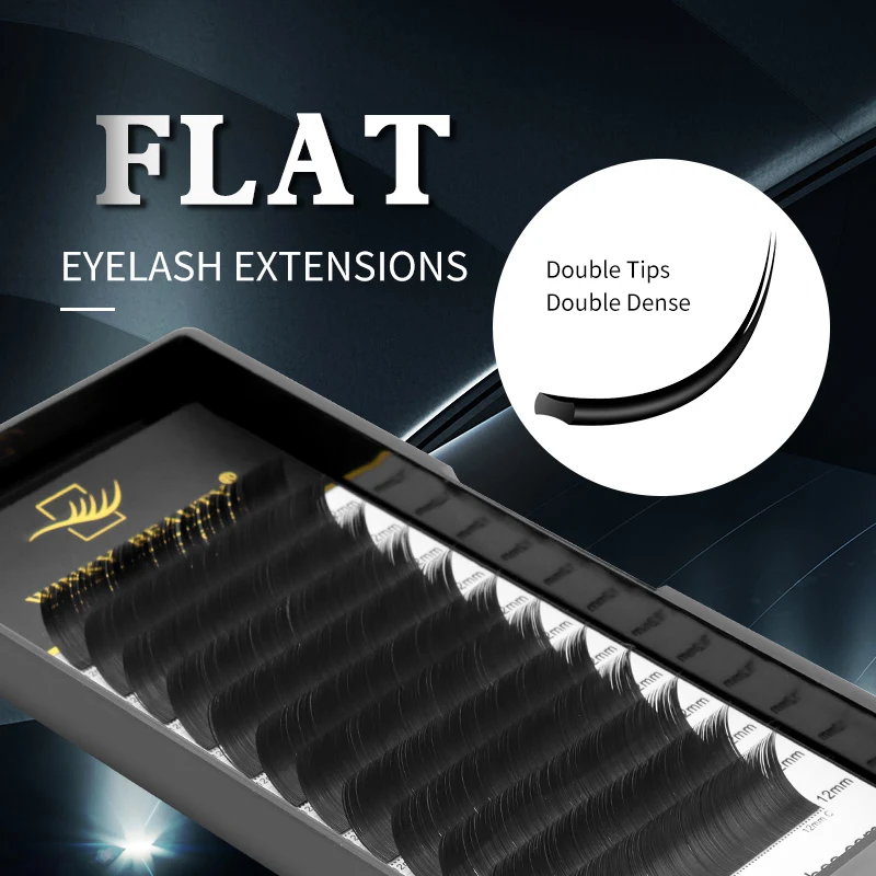 Top Trends: Winky Beauty Pure Black Flat Lashes Extension Split Tips Individual Mink Eyelashes Supplies Ellipse Cashmere Eyelash Wholesale Shoppable Styles