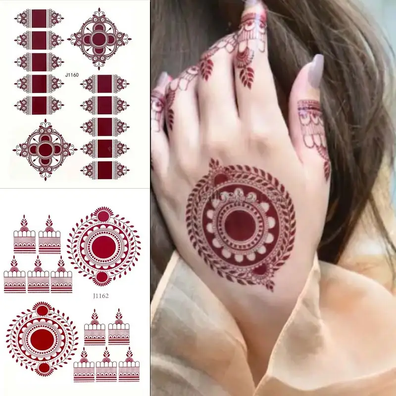 Top Trends: Henna Tattoos For Hand Waterproof Temporary Tattoos For Women Wedding Body Art Henna Design Stickers Fake Tatoo Lace Shoppable Styles