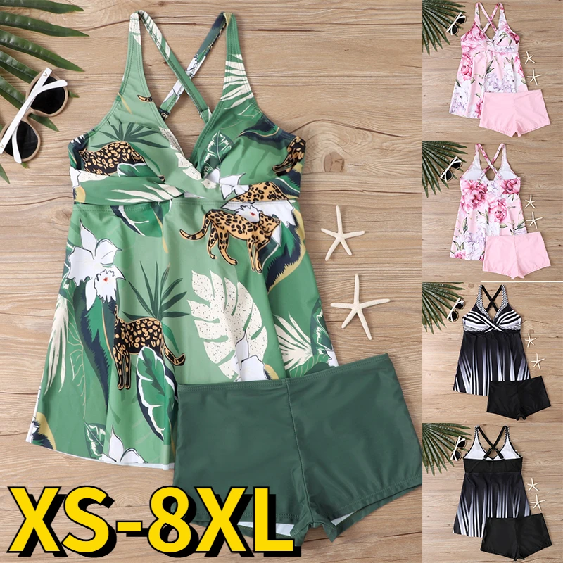 Top Trends: High Waisted Bikini Fashion Tankini Sets Sexy Animal Printing Swimsuit Swimwear Women Sexy Beach Bathing Suit Two Piece Tankini Shoppable Styles