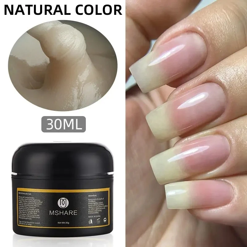 Top Trends: MSHARE 30g / 60g Natural Looking Poly Nails Acryl Gel Nail Extensions Builder UV Led Acrylgel Crystal Clear Gel Logo Customization Shoppable Styles