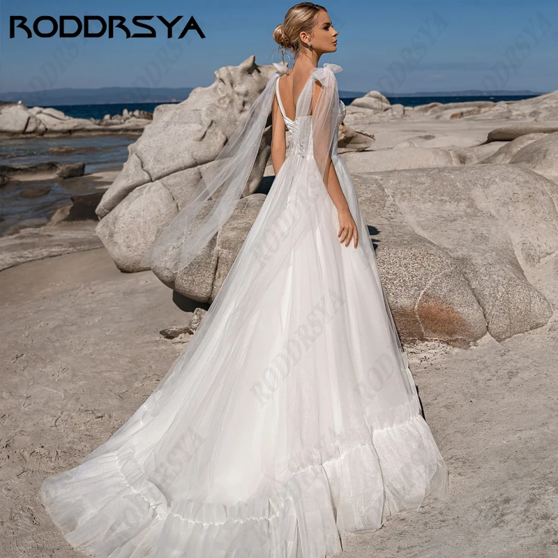 Top Trends: RODDRSYA Sweetheart Beach Wedding Dresses Romantic Tulle Backless Bridal Gown A-Line Bride Party Vestido De Noiva Minimalistas Shoppable Styles