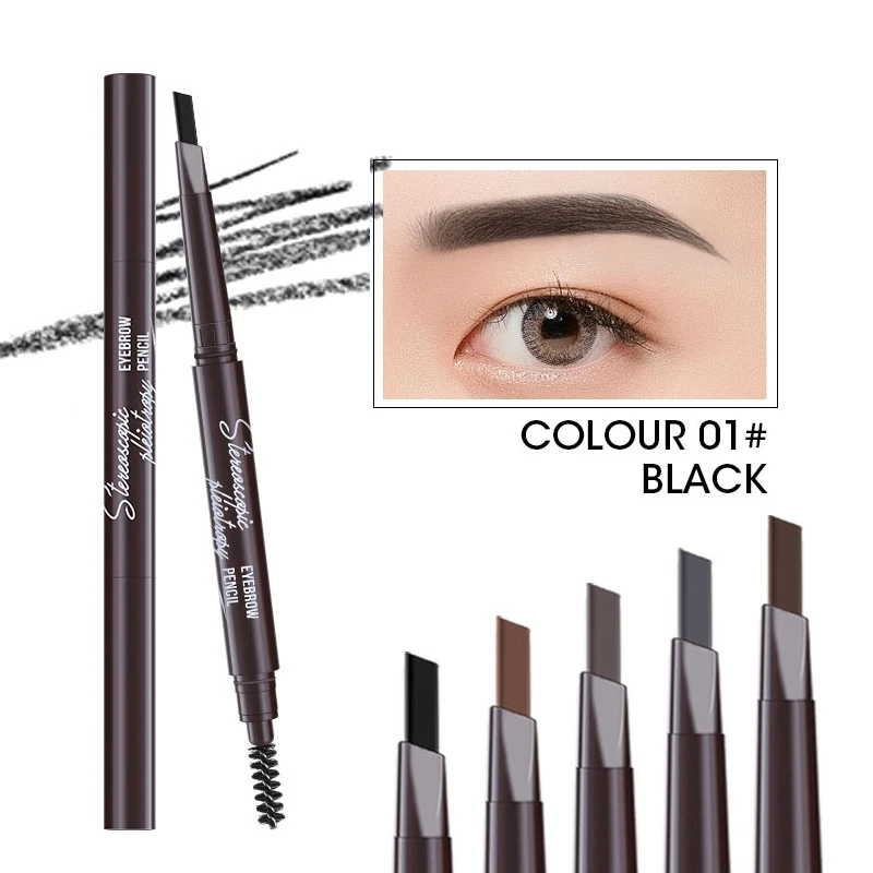 Top Trends: 5 Colors Eyebrow Cosmetics Pencil Waterproof Double-headed Eyebrow Tattoo Natural Long Lasting Makeup Paint Eyebrow Pencil Shoppable Styles