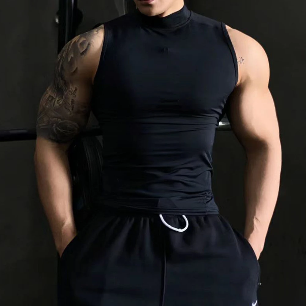 Top Trends: Gym Sleeveless Vests Workout Tank Top Sexy Men Bodybuilding Tight Singlet Fitness Muscle Man Sports Sweatshirt Mock Neck Clothes Shoppable Styles