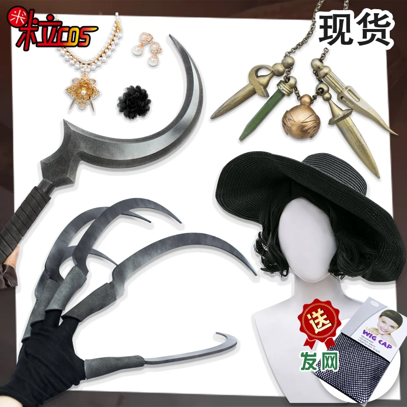 Top Trends: Anime Lady Dimitrescu Cosplay Accessories Game Village Dimitrescu Necklace Sickle Wig Props For Halloween Cosplay Costumes Shoppable Styles