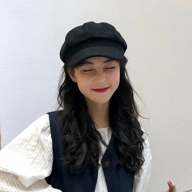 Top Trends: INS Octagonal Cap Female British Winter Internet Famous Beret Female Korean Style All-Matching Vintage Painter Newsboy Cap Shoppable Styles