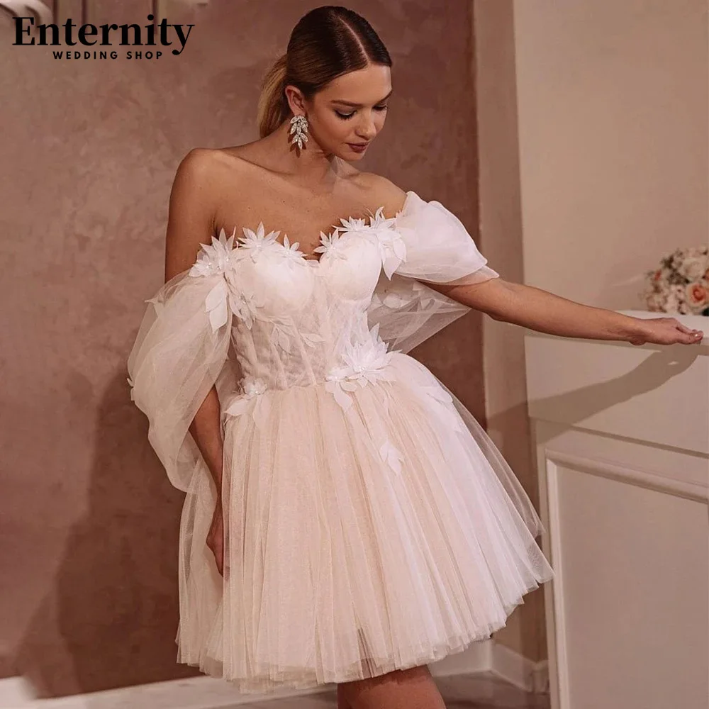 Top Trends: Captivating Off The Shoulder Short Wedding Dress Sweetheart Lace Appliques Bridal Gowns Open Back Mini Vestidos De Novia Shoppable Styles