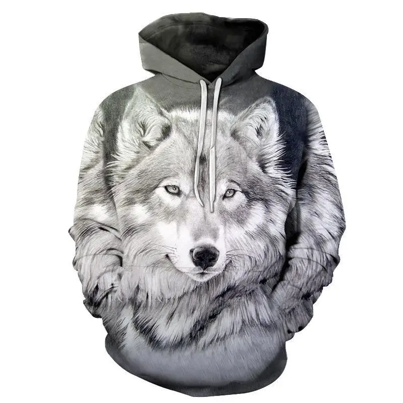 Top Trends: Winter Men's Wolf Pattern Social Hoodies Custom Y2k Oversized Sweatshirt Casual Quality Harajuku Vintage Fashion Clothing New Shoppable Styles