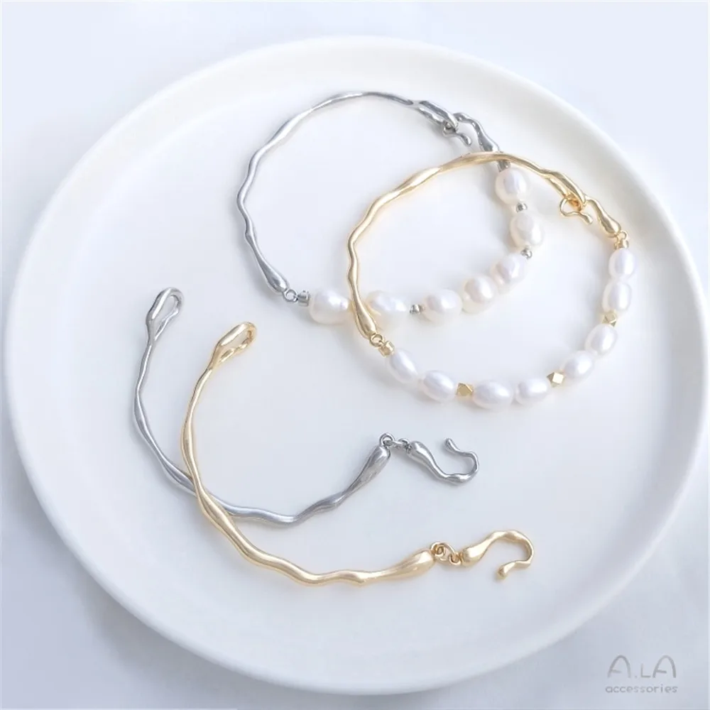 Top Trends: 14K Gold Clad Irregular Branch Bracelet White Gold Lava Bracelet Diy Handmade String Pearl Bracelet Accessories Shoppable Styles