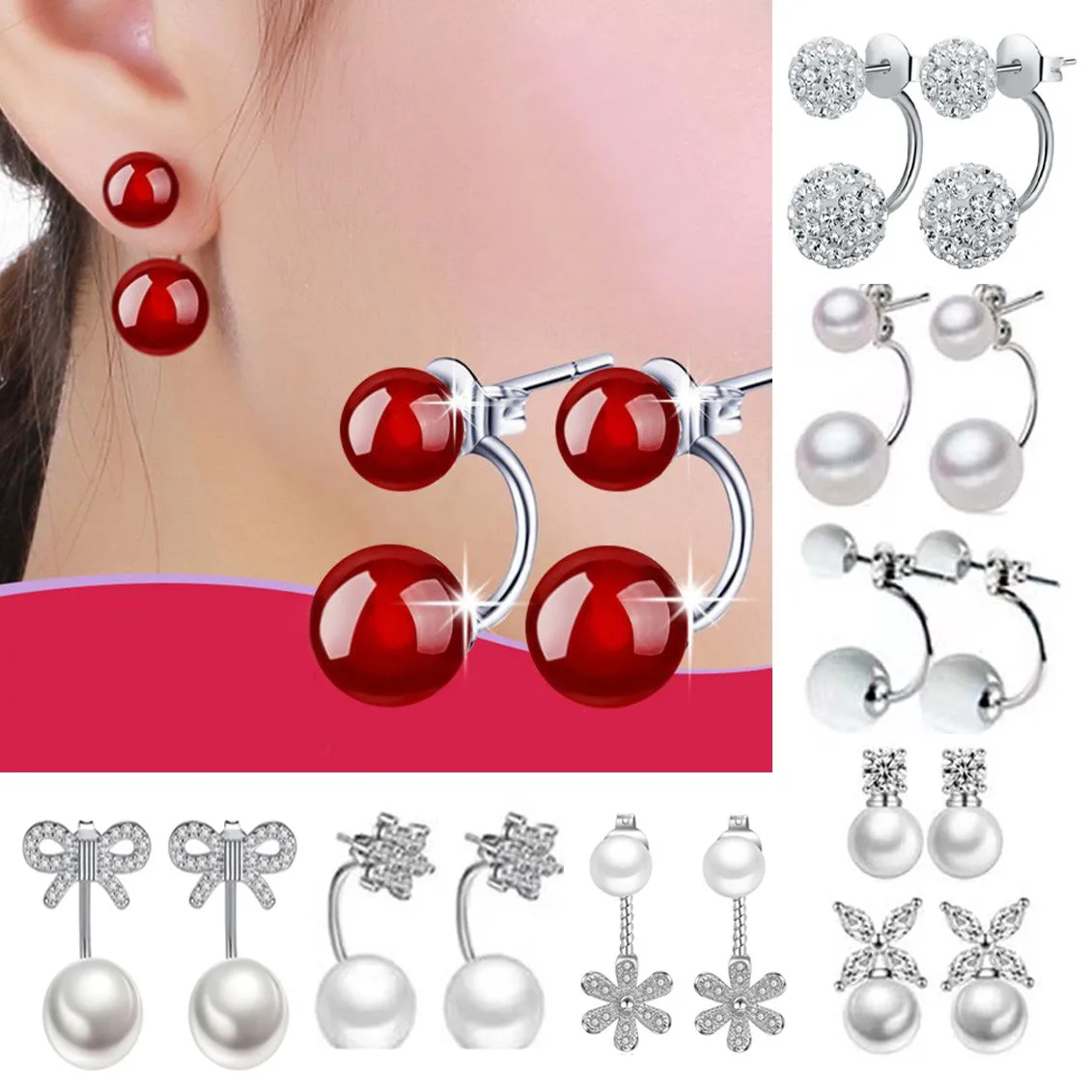 Top Trends: Natural Stone Stud Earrings For Women Silver Color Plated Earing Oorbellen Earings Brinco Jewelry Gift Earring Wholesale 2023 Shoppable Styles