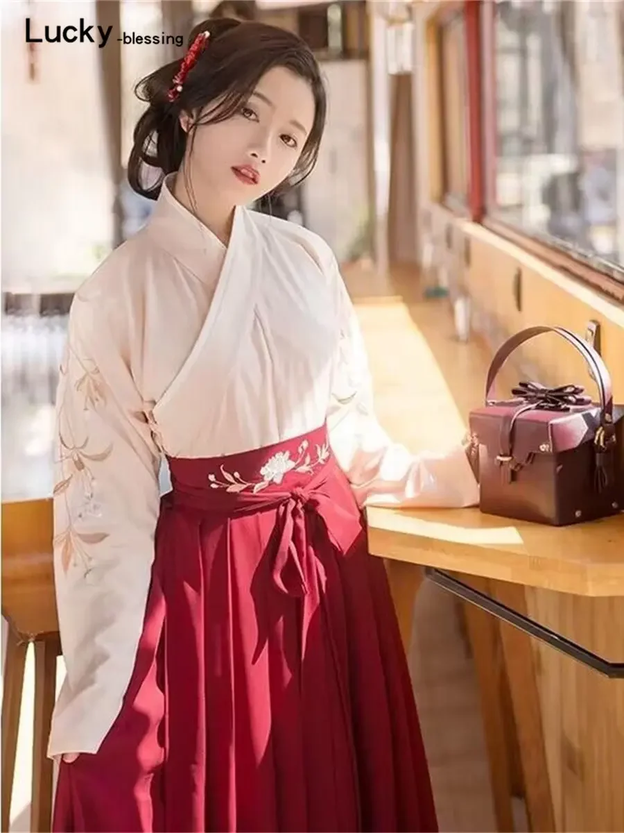 Top Trends: Japanese Style Dress Women Long Kimono Cardigan Girls Skirt Floral Embroidered Full Sleeve Yukata Haori Ancient Oriental Cosplay Shoppable Styles