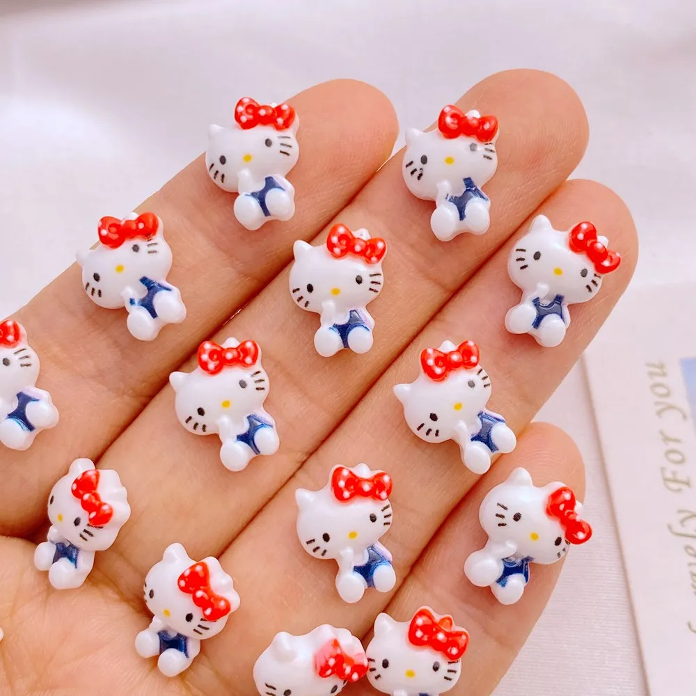 Top Trends: 20pcs Cartoon Bowknot Cat Nail Art Decoration Macaron Mini Cute Charming Nail Accessories Wedding Nail Accessories DIY Jewelry Shoppable Styles