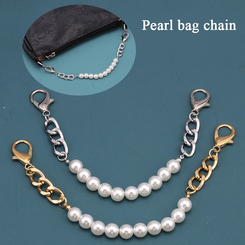 Top Trends: Vintage Imitate Pearl Bag Chain For Handbag Women Detachable Metal Chain Belt Diy Purse Replacement Handles Bag Accessories Shoppable Styles