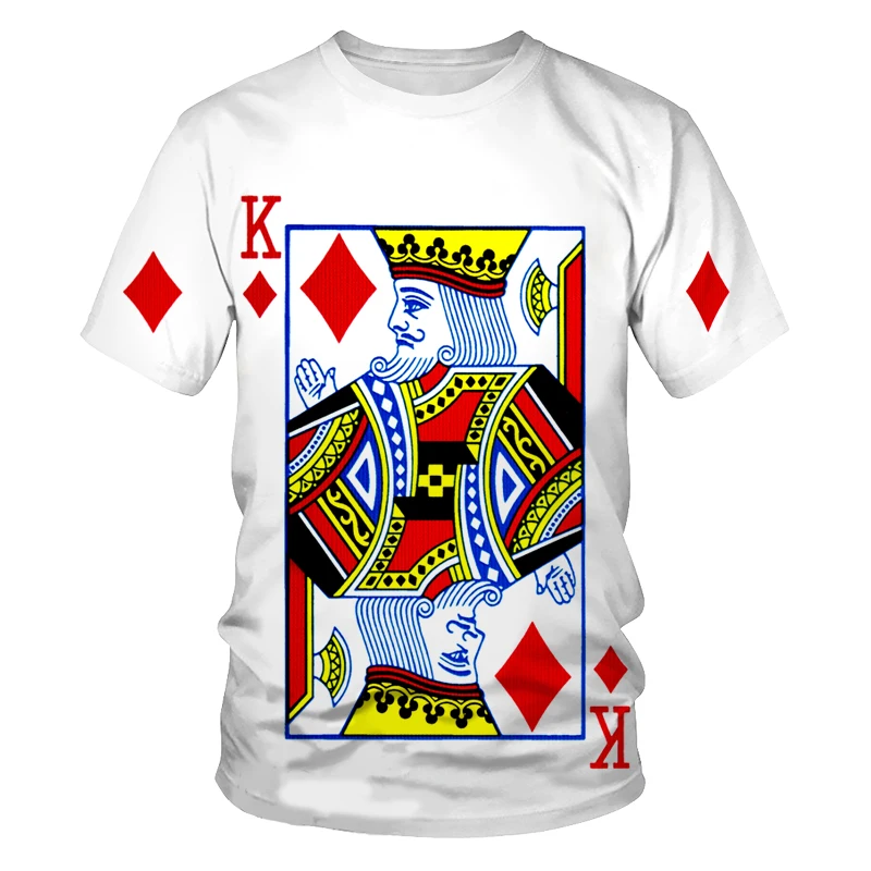 Top Trends: Playing Cards 3D Printing Fashion Men's T-Shirt Plum K Poker Pattern Short Sleeves Casual Harajuku Trend Comfortable O-Neck Tops Shoppable Styles