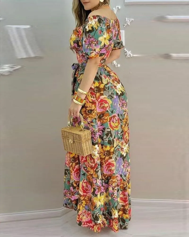 Top Trends: 2022 New Women's Dress Long Fashion Printed Split Thigh Strap Wrapped Skirt Shoppable Styles - Image 2