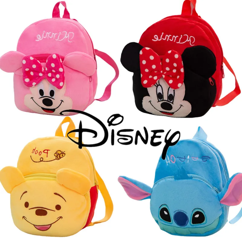 Top Trends: Disney Cartoon Backpack Mickey Mouse Minnie Winnie The Pooh Plush School Bag For Kindergarten Child School Supplies Baby Bags Shoppable Styles