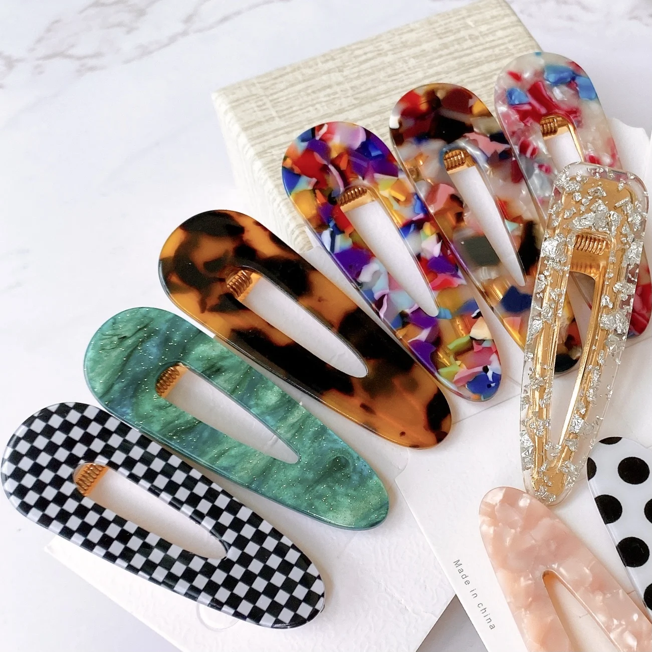 Top Trends: 1 / 3 PCS Women Fashion Leopard Acetate Geometric Hair Clips Vintage Hairpins Barrettes Hair Accessories All Match Hair Clips Shoppable Styles - Image 3