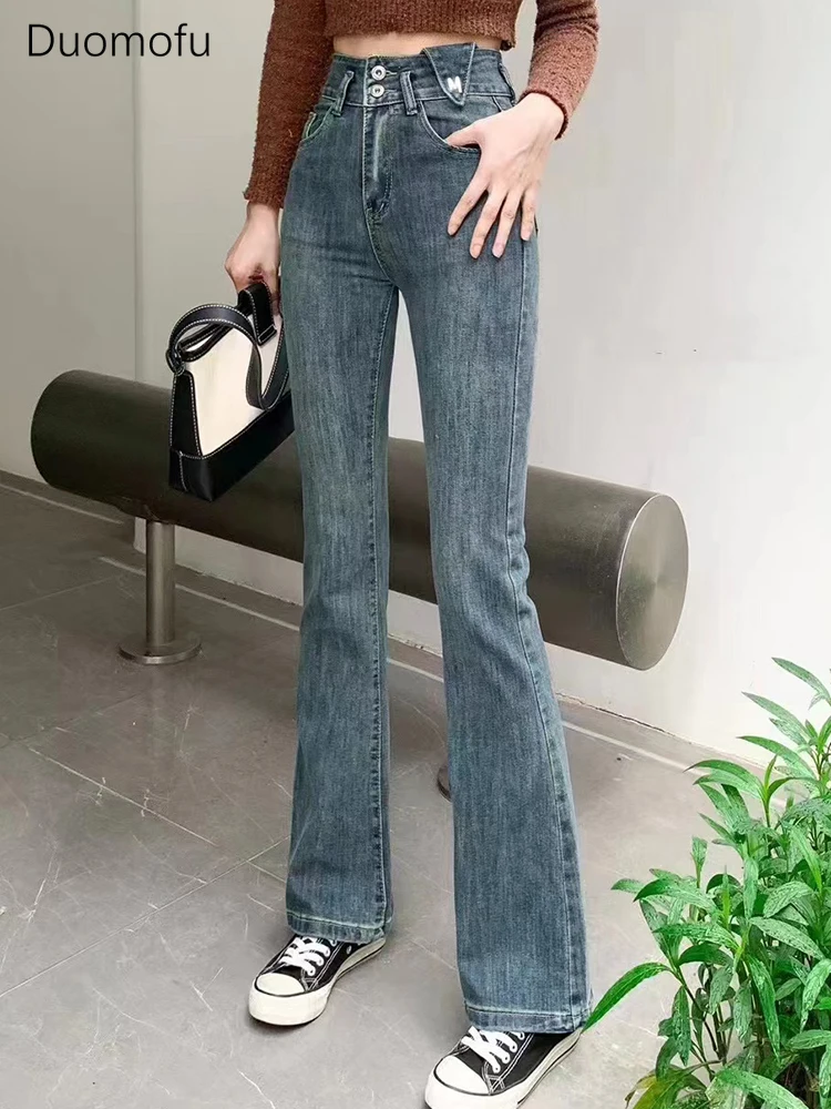 Top Trends: Duomofu Autumn Vintage Chicly High Waist Slim Casual Women Jeans Basic Washed Classic Full Length Fashion Straight Female Jeans Shoppable Styles