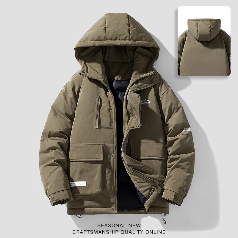 Top Trends: High Street Men's Winter Tooling Outdoor Hooded Jacket Parkas Cotton-Padded Jacket Unisex Thick Warm Harajuku Fashion Brand Shoppable Styles