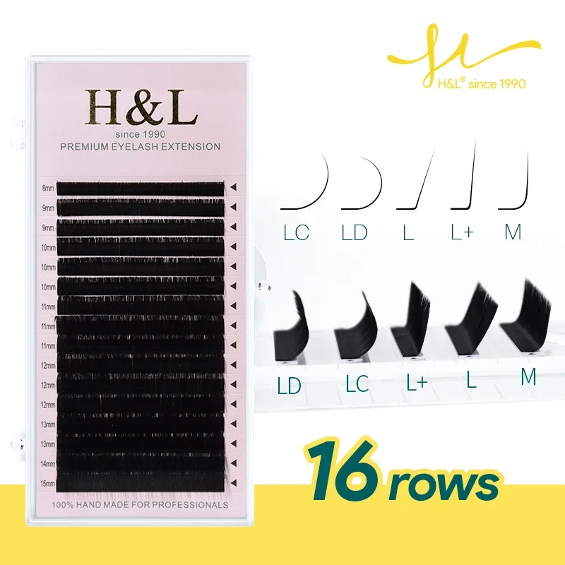 Top Trends: H&amp;L SINCE 1990 Mix 8~15 Mm 16 Lines Premium Natural Synthetic Mink Individual Eyelash Extension Makeup Maquiagem Cilios Shoppable Styles