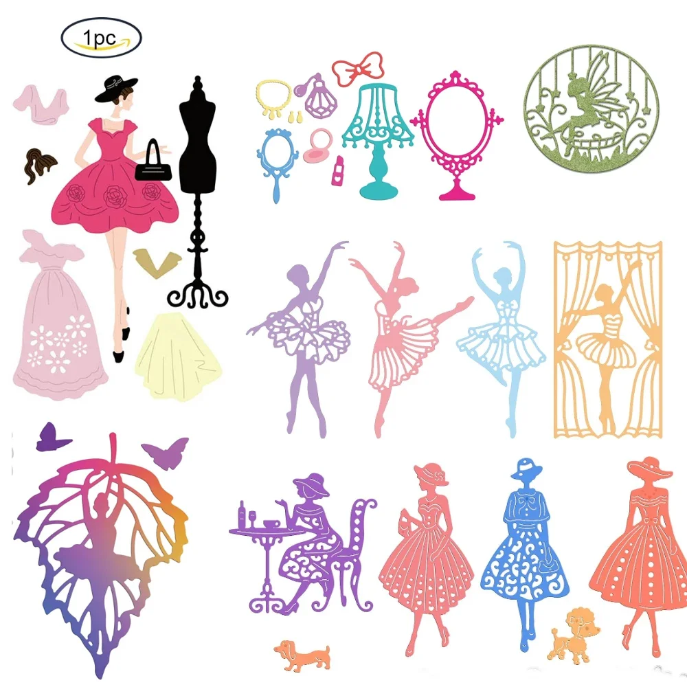 Top Trends: Lady Dress Metal Cutting Dies Metal Die Embossing Stencils For DIY Card Scrapbooking Embossing Craft Album Paper Decoration Shoppable Styles