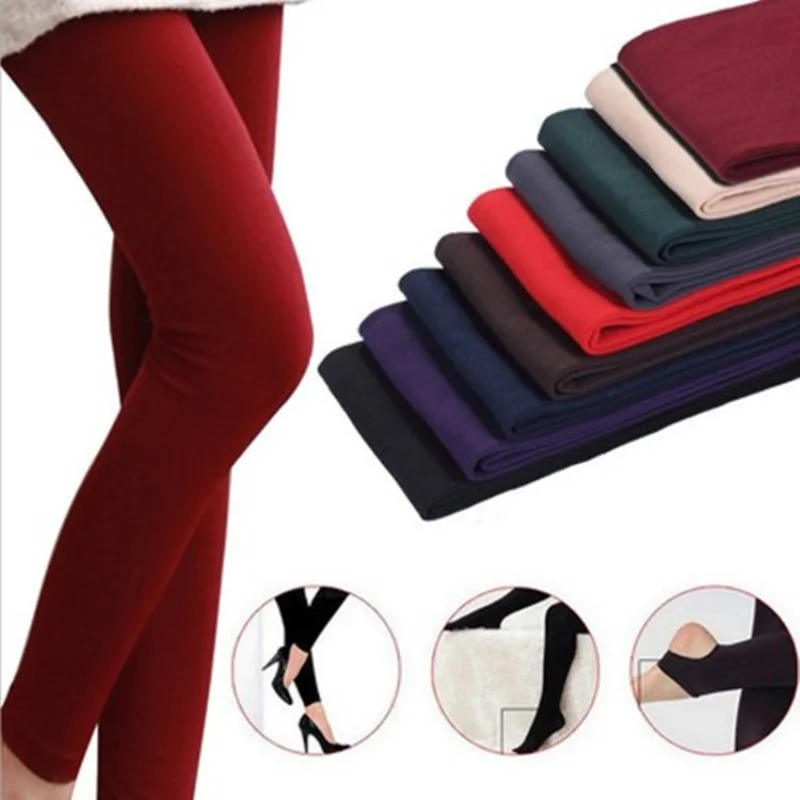 Top Trends: Women Ladies Winter Warm Fleece Lined Thick Thermal Full Foot Tights Pants Polar Pantyhose Velvet High Waist Wool Leggings Shoppable Styles