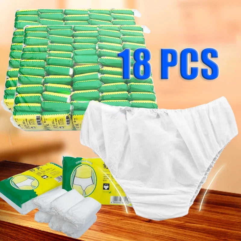 Top Trends: 18Pcs / Set Travel Portable Disposable Non Woven Paper Briefs Panties Underwear White Regular Emergency Underpants For Women Men Shoppable Styles