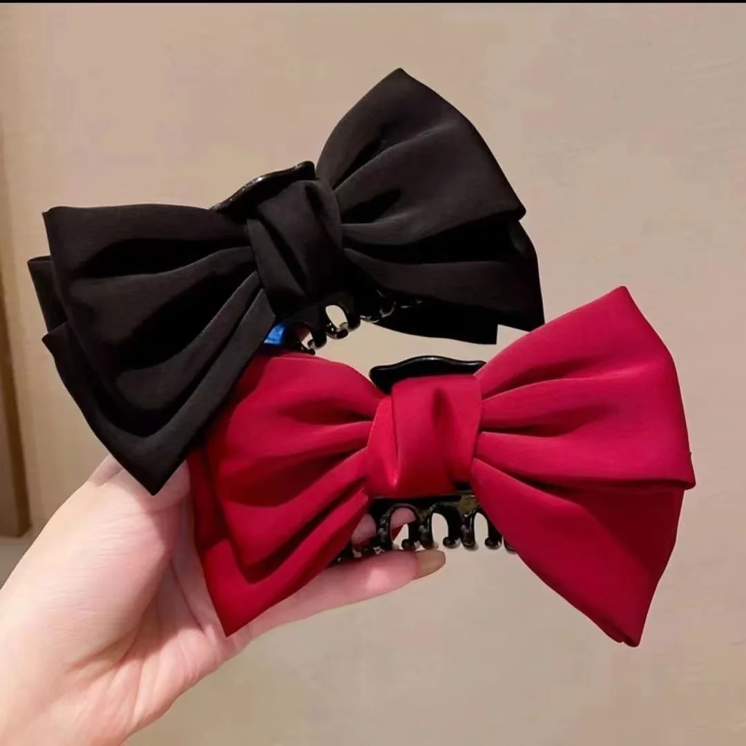 Top Trends: Double-sided Bow Grab Back Of Head Pan Hair Headdress Senior Sense Large Shark Clip Hairpin The New Fashion Is Romantic Shoppable Styles