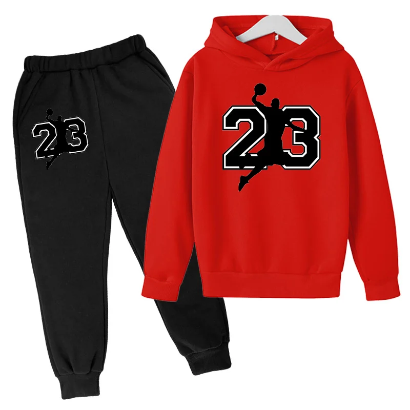 Top Trends: Children Basketball No. 23 Clothing Hoodies+ Pant Set Girls Boys 3-12 Years Kids Coat Spring Autumn Sports Pullover Toddler Suit Shoppable Styles