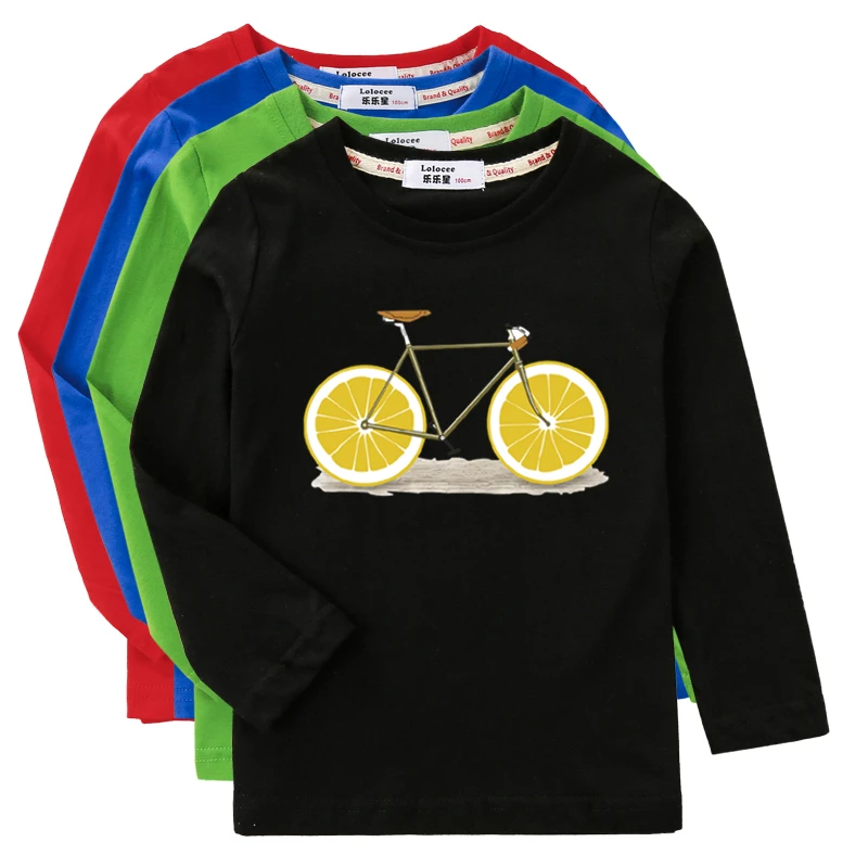 Top Trends: Aimi Lakana Long Sleeve Shirts Kids Fruit Bicycle T-Shirt Boy Girls Cotton Tops Funny Bike Clothes Spring Autumn Tees 3T-14T Shoppable Styles