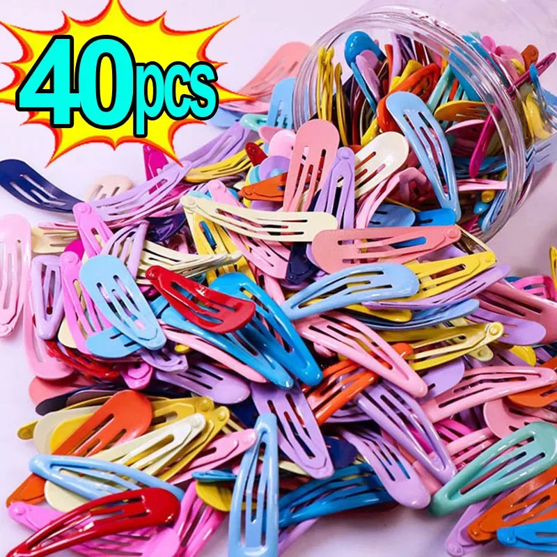 Top Trends: 10-40pcs Korean Style Girls Hair Accessories Cartoon Hairclip Candy Color Flower Hairclips Barrette Hairpins Clips For Kids Shoppable Styles