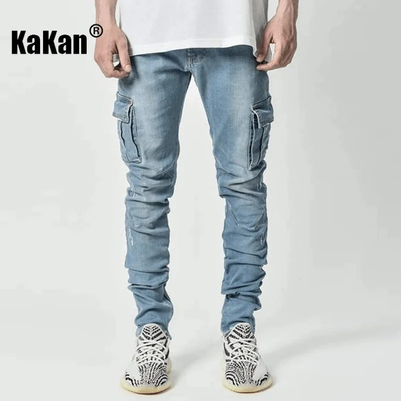 Top Trends: Kakan - European And American New Side Pocket Small Leg Jeans, Black Blue Micro Elastic Jeans K012-0066 Shoppable Styles