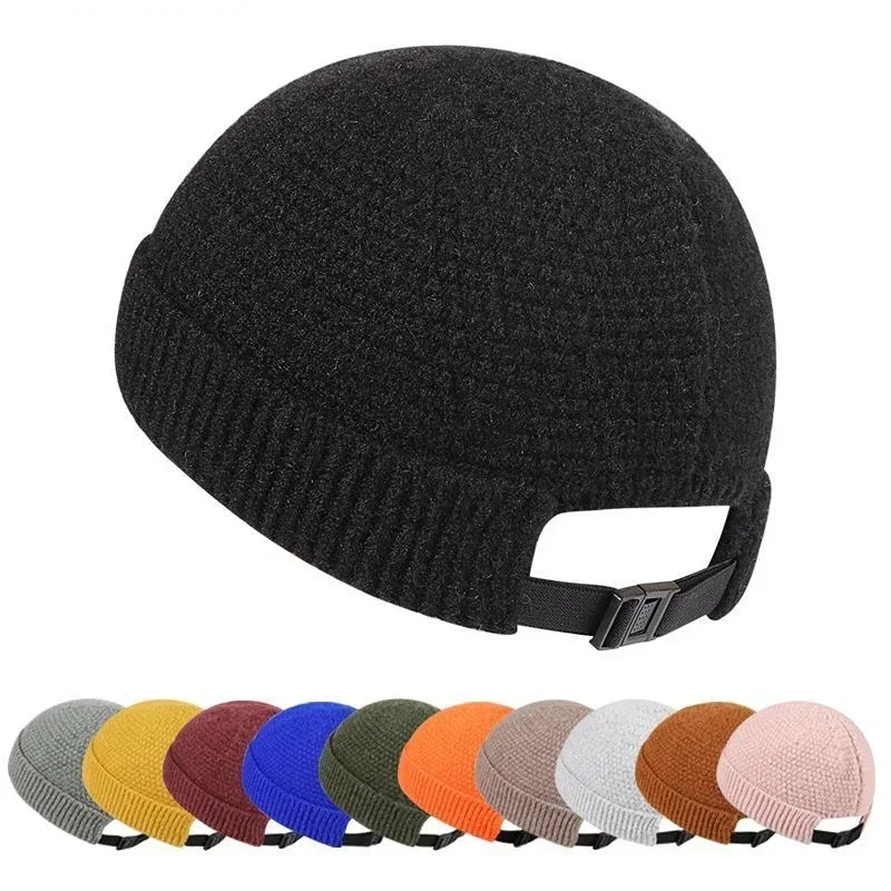 Top Trends: 2023 Baseball Cap Man Knitted Beanie Warm Soft Winter Hats Landlord Hip Hop Hat Skull Caps Outdoor Cotton Rolled Bonnet Shoppable Styles