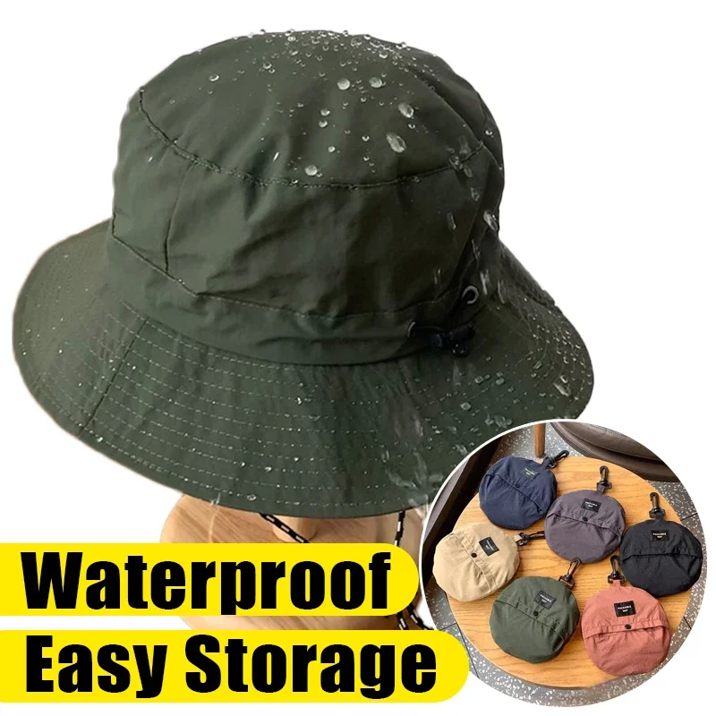 Top Trends: 2023 Large Size Waterproof Bucket Hats Foldable Quick Drying Fisherman Caps Spring Summer Outdoor Sun Hat Beach Panama Bob Cap Shoppable Styles