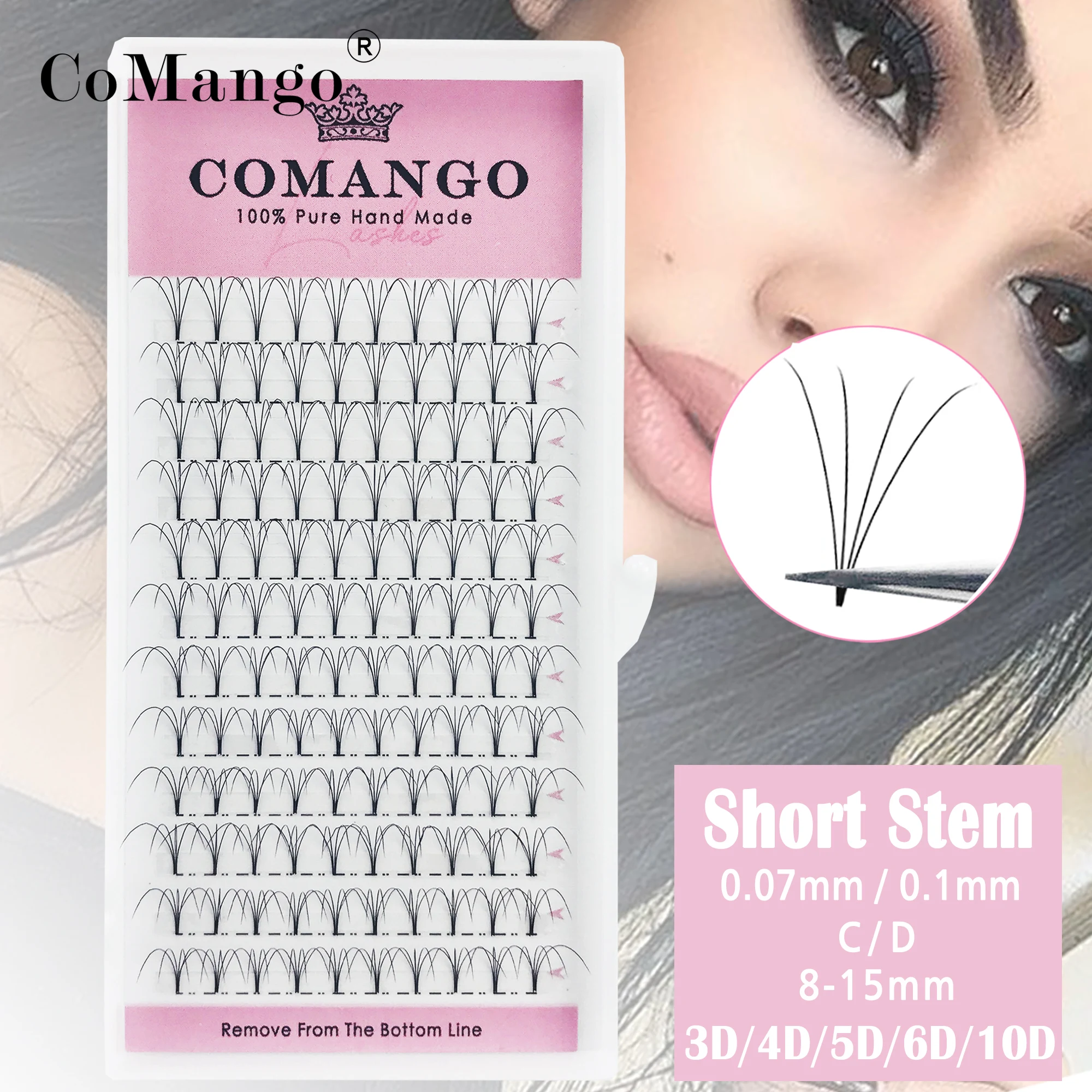 Top Trends: CoMango Short Stem Eyelash Extension Premade Volume Fans 3d / 4d / 5d / 6d / 10d Wide Russian Eyelash Extension Mink Eyelash Extension Shoppable Styles