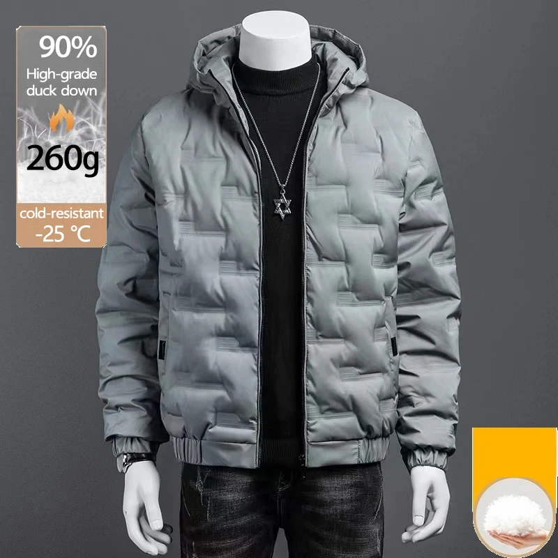 Top Trends: Short Down Jackets White Duck Down Light Men's Cold Coat For Winter New Hooded Thin Large Size Men's Coats Original High Quality Shoppable Styles