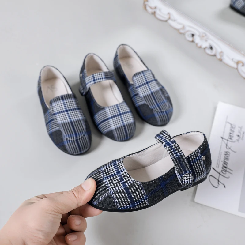 Top Trends: Spring Kids Princess Shoes Baby Girls Plaid Brand Flats Children Slip On Shoes Toddler Fashion Loafers Boys Moccasin Mary Jane Shoppable Styles